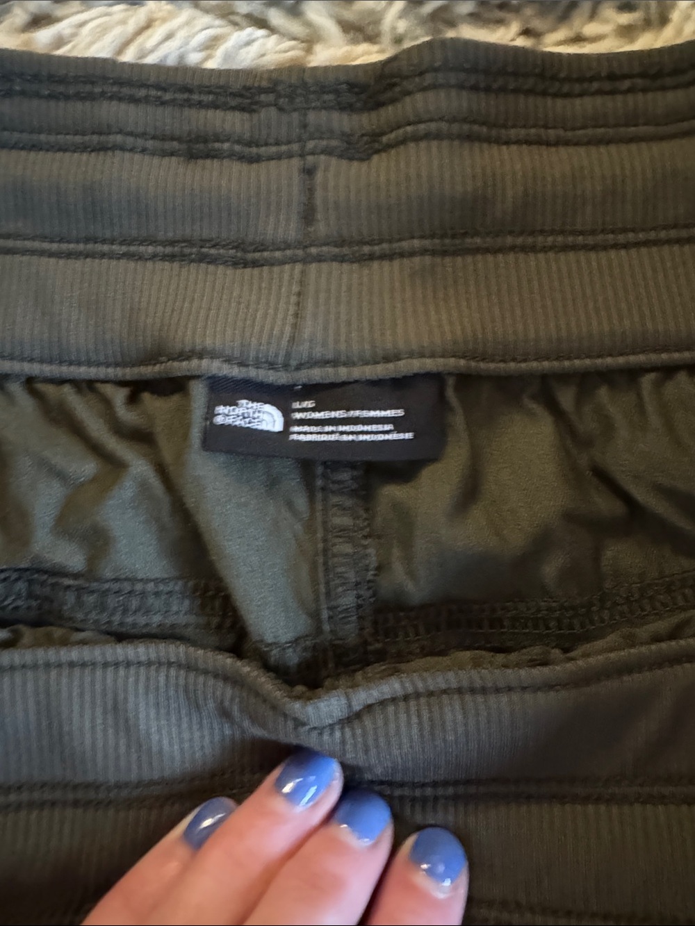 The North Face Women's Olive Green Athletic Drawstring Shorts - Picture 2 of 4